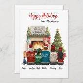 家族パーソナライズされたポートレートクリスマスカード 招待状 (正面/裏面)