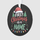 家族パーソナライズされたマッチングとしての初めてのクリスマス オーナメント (正面)