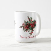 家族パーソナライズされたメリークリスマスデザイン コーヒーマグカップ (正面右)