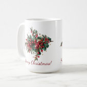 家族パーソナライズされたメリークリスマスデザイン コーヒーマグカップ (正面左)