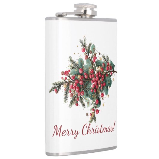 家族パーソナライズされたメリークリスマスデザイン フラスク (右)
