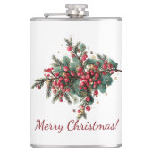 家族パーソナライズされたメリークリスマスデザイン フラスク (正面)