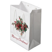家族パーソナライズされたメリークリスマスデザイン ミディアムペーパーバッグ (正面アングル)