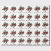 家族パーソナライズされたメリークリスマスデザイン ラッピングペーパー (フラット)