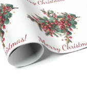 家族パーソナライズされたメリークリスマスデザイン ラッピングペーパー (ロールコーナー)