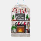 家族パーソナライズされたメリークリスマス ギフトタグ (正面)