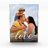 家族パーソナライズされたモダン写真ラブスクリプト フォトブロック (正面)