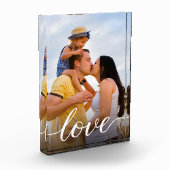 家族パーソナライズされたモダン写真ラブスクリプト フォトブロック (左)