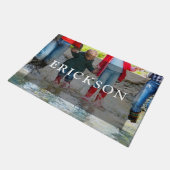 家族パーソナライズされたモノグラム写真オーバーレイ ドアマット (アングル)