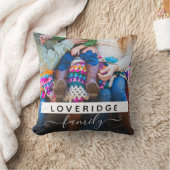家族パーソナライズされたモノグラム姓カスタム写真 クッション (ブランケット)