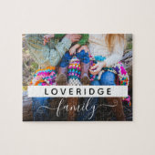 家族パーソナライズされたモノグラム姓カスタム写真 ジグソーパズル (横)