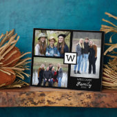 家族パーソナライズされたモノグラム3フォトコラージュ フォトプラーク (側面)