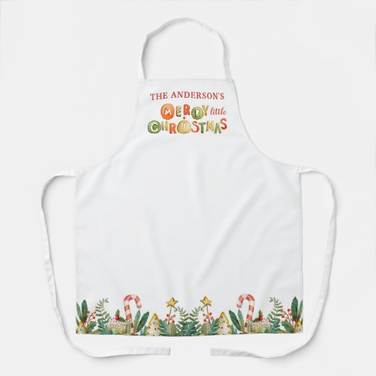 家族パーソナライズされたリッメリートクリスマス エプロン (正面)