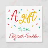 家族パーソナライズされたレインボーフラストレイズギフト エンクロージャーカード (正面)