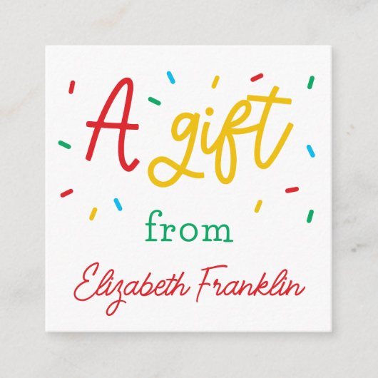 家族パーソナライズされたレインボーフラストレイズギフト エンクロージャーカード (正面)