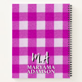 家族パーソナライズされたレシピ書。 | 格子状素朴の ノートブック (裏面)