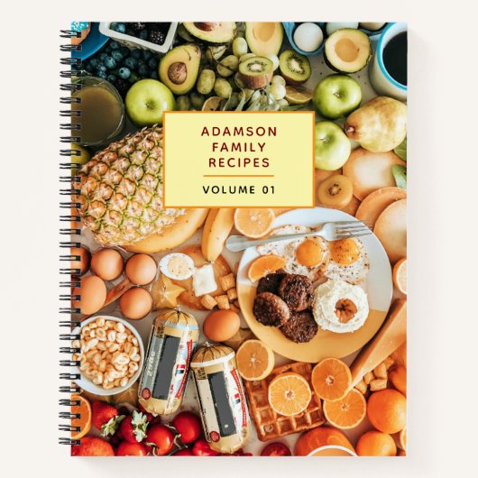 家族パーソナライズされたレシピ書。 | 調理師キッチン ノートブック (正面)