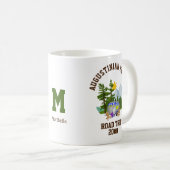 家族パーソナライズされたロードトリップモノグラム コーヒーマグカップ (正面右)