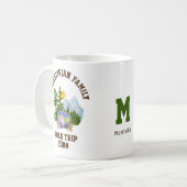 家族パーソナライズされたロードトリップモノグラム コーヒーマグカップ (正面左)