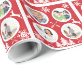 家族パーソナライズされた休日フォトラッピング紙 ラッピングペーパー (ロールコーナー)