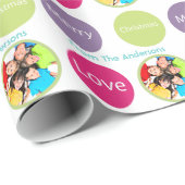 家族パーソナライズされた休日フォトラッピング紙 ラッピングペーパー (ロールコーナー)