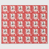 家族パーソナライズされた休日フォトラッピング紙 ラッピングペーパー (フラット)