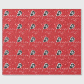 家族パーソナライズされた休日フォトラッピング紙 ラッピングペーパー (フラット)