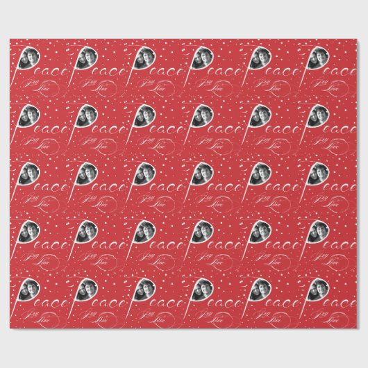 家族パーソナライズされた休日フォトラッピング紙 ラッピングペーパー (フラット)