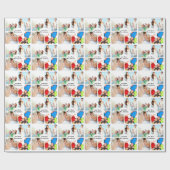 家族パーソナライズされた休日フォトラッピング紙 ラッピングペーパー (フラット)