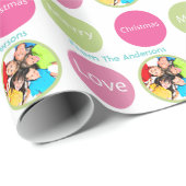 家族パーソナライズされた休日フォトラッピング紙 ラッピングペーパー (ロールコーナー)