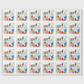 家族パーソナライズされた休日フォトラッピング紙 ラッピングペーパー (フラット)