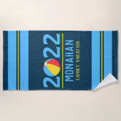 家族パーソナライズされた休暇ビーチボール ビーチタオル (正面)