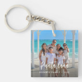 家族パーソナライズされた休暇写真の宛先 キーホルダー (正面)