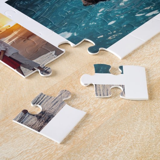 家族パーソナライズされた休暇写真ジグソーパズル ジグソーパズル (側面)