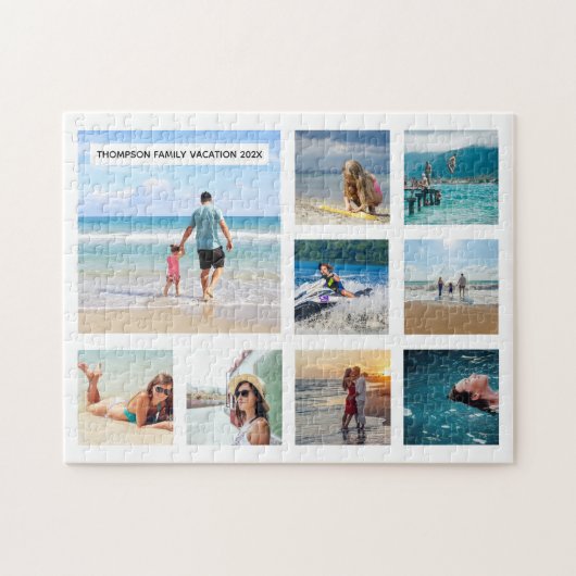 家族パーソナライズされた休暇写真ジグソーパズル ジグソーパズル (横)