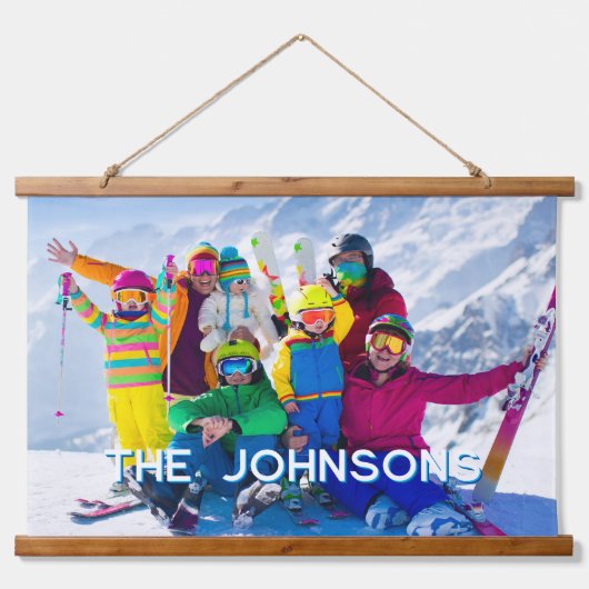 家族パーソナライズされた休暇写真 吊り下げ型タペストリー (正面)