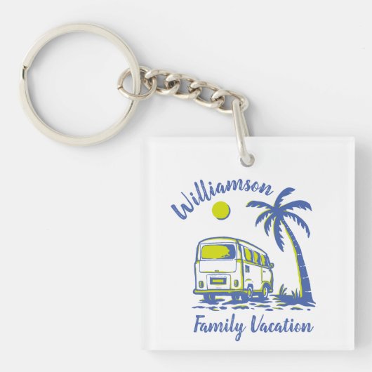 家族パーソナライズされた休暇 キーホルダー (正面)
