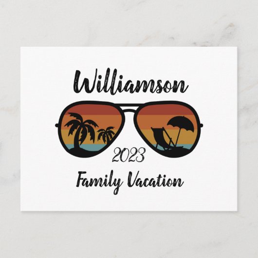 家族パーソナライズされた休暇 シーズンポストカード (正面)