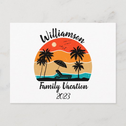家族パーソナライズされた休暇 シーズンポストカード (正面)