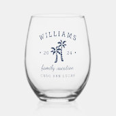 家族パーソナライズされた休暇 ステムなしワイングラス (正面)