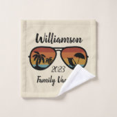 家族パーソナライズされた休暇 バスタオルセット (ウォッシュタオル)