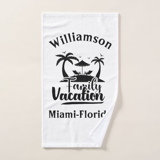家族パーソナライズされた休暇 バスタオルセット (ハンドタオル)