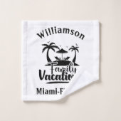 家族パーソナライズされた休暇 バスタオルセット (ウォッシュタオル)