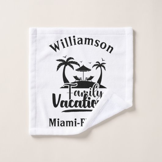 家族パーソナライズされた休暇 バスタオルセット (ウォッシュタオル)