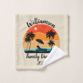 家族パーソナライズされた休暇 バスタオルセット (ウォッシュタオル)