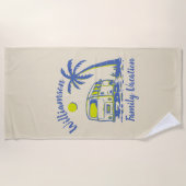 家族パーソナライズされた休暇 ビーチタオル (正面)