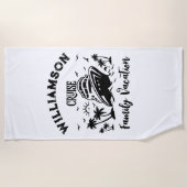 家族パーソナライズされた休暇 ビーチタオル (正面)