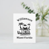 家族パーソナライズされた休暇 ポストカード (スタンド正面)