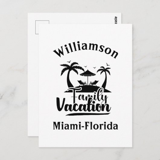 家族パーソナライズされた休暇 ポストカード (正面/裏面)