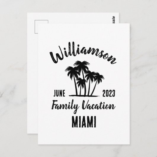 家族パーソナライズされた休暇 ポストカード (正面/裏面)